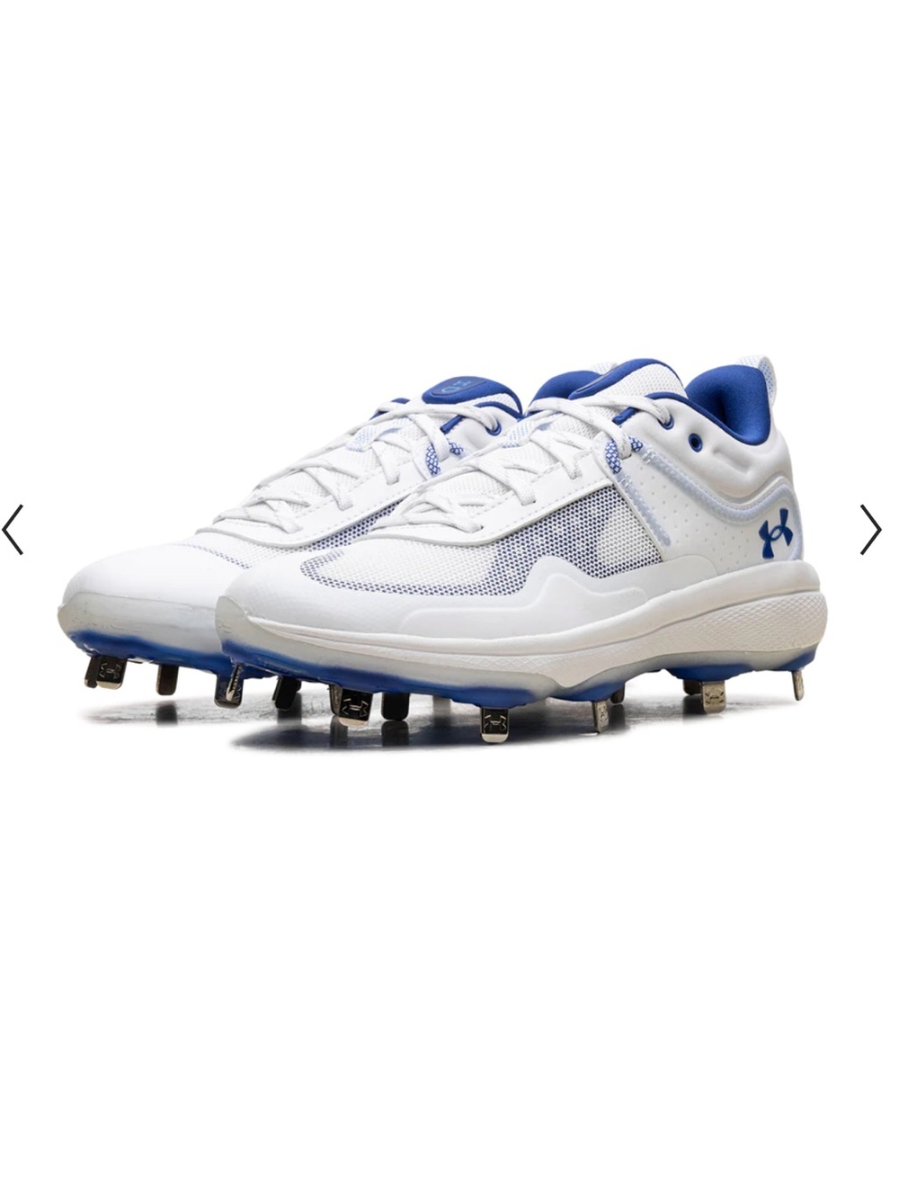 Under Armour Women’s White and Blue Glyde MT Steel Cleats